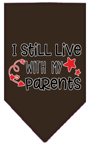 Still Live with my Parents Screen Print Pet Bandana Cocoa Small